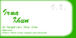 irma khun business card